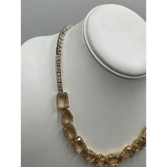KATE SPADE NEW YORK "Draped Jewels" Blush MultiShaped Clear Rhinestone Necklace - Picture 14 of 16